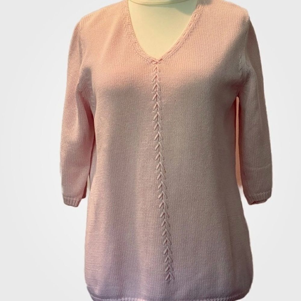 Basler V-Neck Pastel Pink Sweater Size 16 New